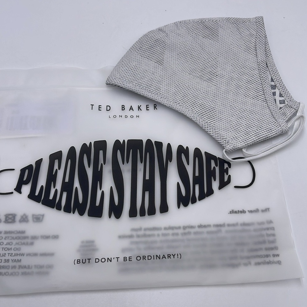 Gray Face Mask TED BAKER LONDON Reversible Reusable FACE MASK 
NWT - Picture 5 of 12
